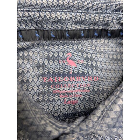 Tailorbyrd Collection Mens Golf Polo Shirt - Large Blue Diamond Pattern Casual - Picture 2 of 5